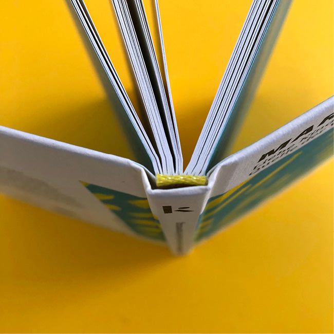 Buchrücken und Seiten von »Liebe Kinder oder die Zukunft als Quelle der Verantwortung« von oben