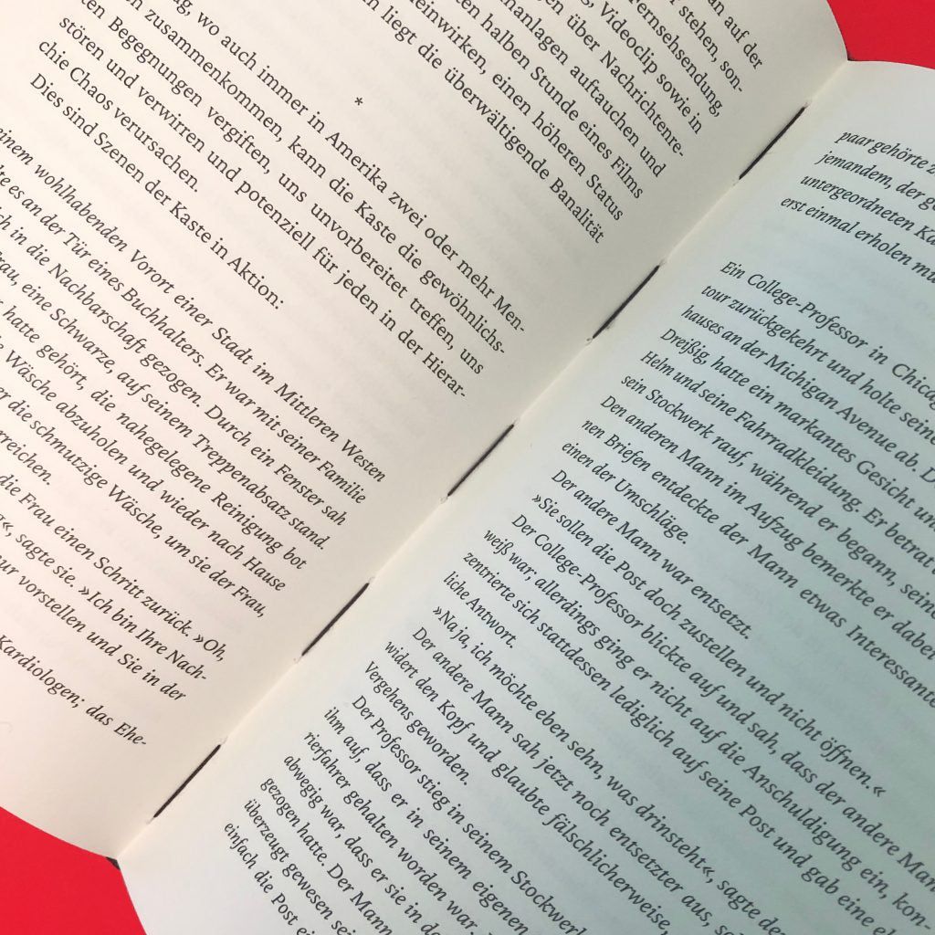 Ausschnitt der mittleren Seiten von »Kaste«.