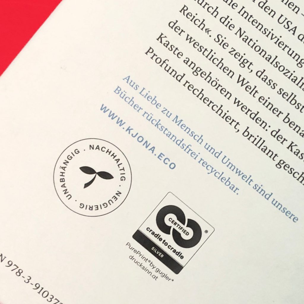 Ausschnitt der Rückseite von »Kaste«.