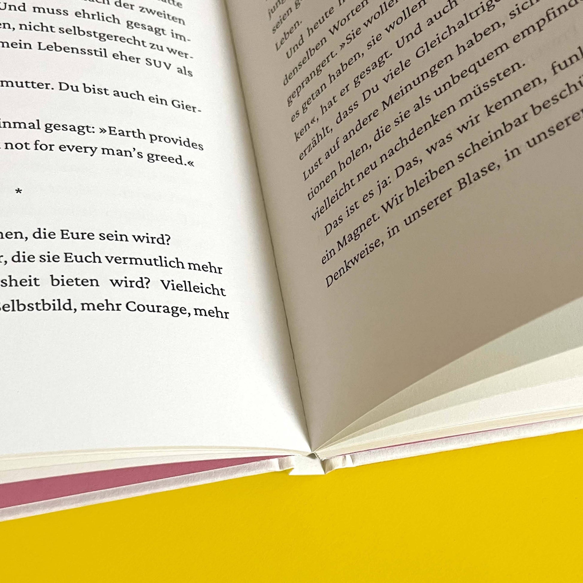 Ausschnitt der Buchseiten von »Liebe Enkel oder die Kunst der Zuversicht«. 