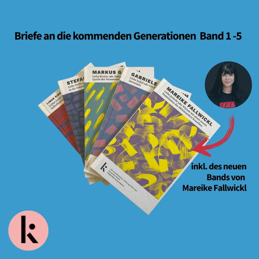 Abbildung der Fotos der Reihenbände frontal mit zusätzlichem Hinweis auf Mareike Fallwickls neuen Band.