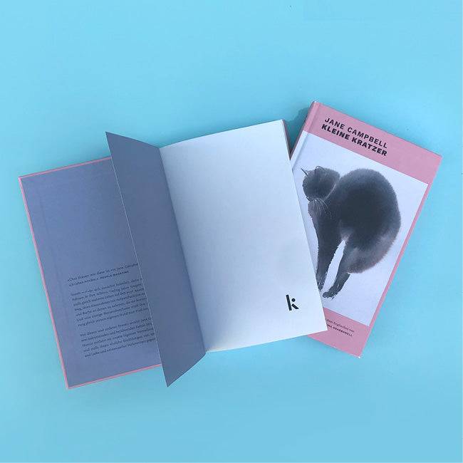 Foto von »Kleine Kratzer«, ein Buch aufgeschlagen im Vordergrund, Cover eines zweiten im Hintergrund. 
