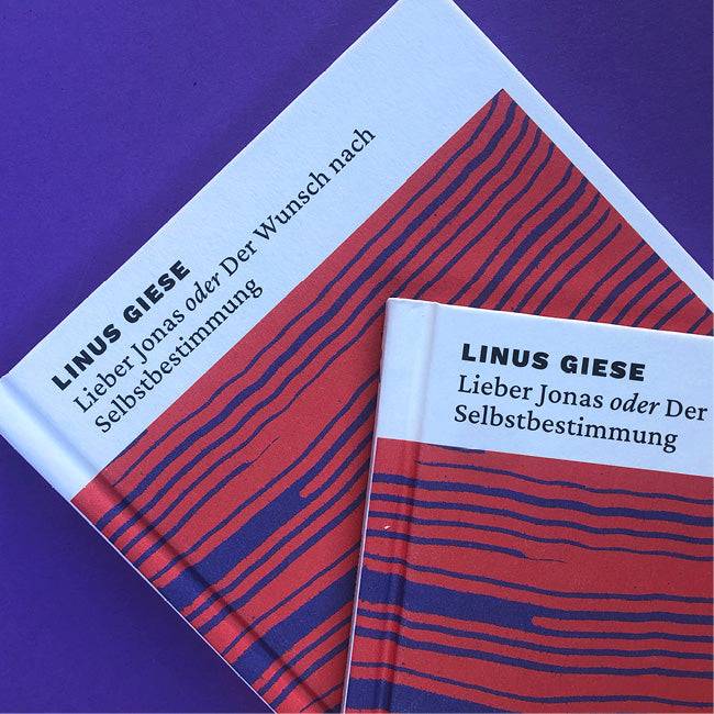 Foto von »Lieber Jonas oder der Wunsch nach Selbstbestimmung«, zwei nahe Ausschnitte des Titels übereinander. 