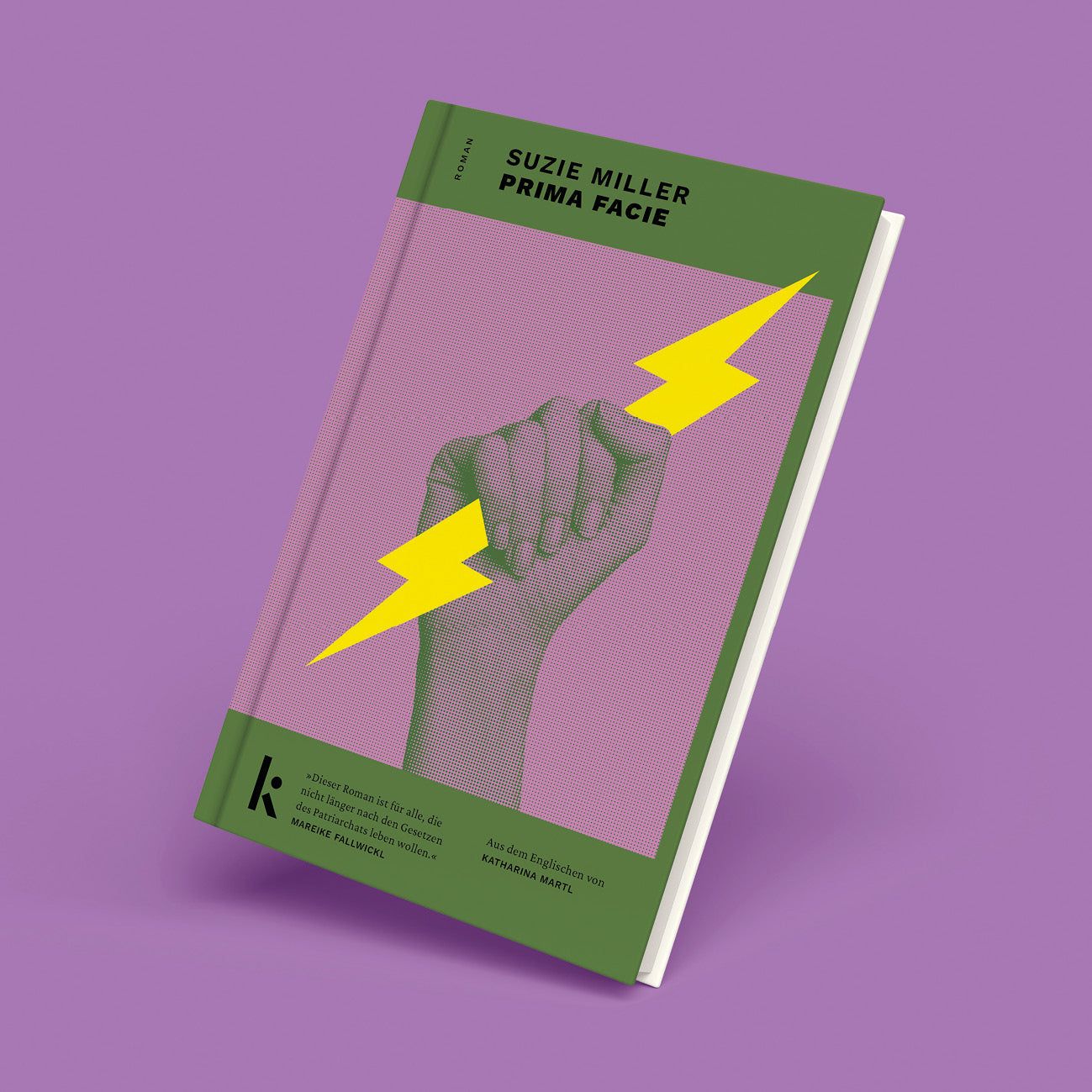 Cover von »Prim Facie« vor lila Hintergrund. 